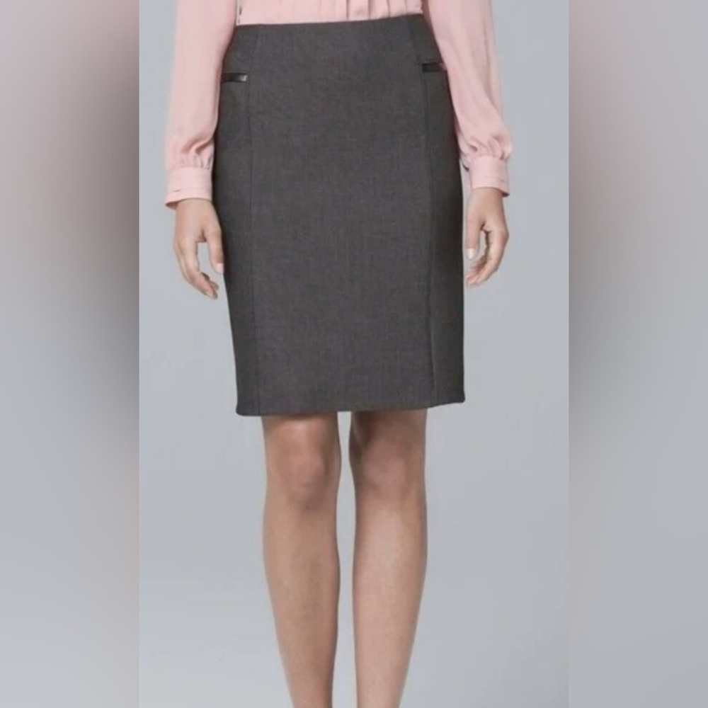 White House Black Market Gray Tweed Skirt. Size 10